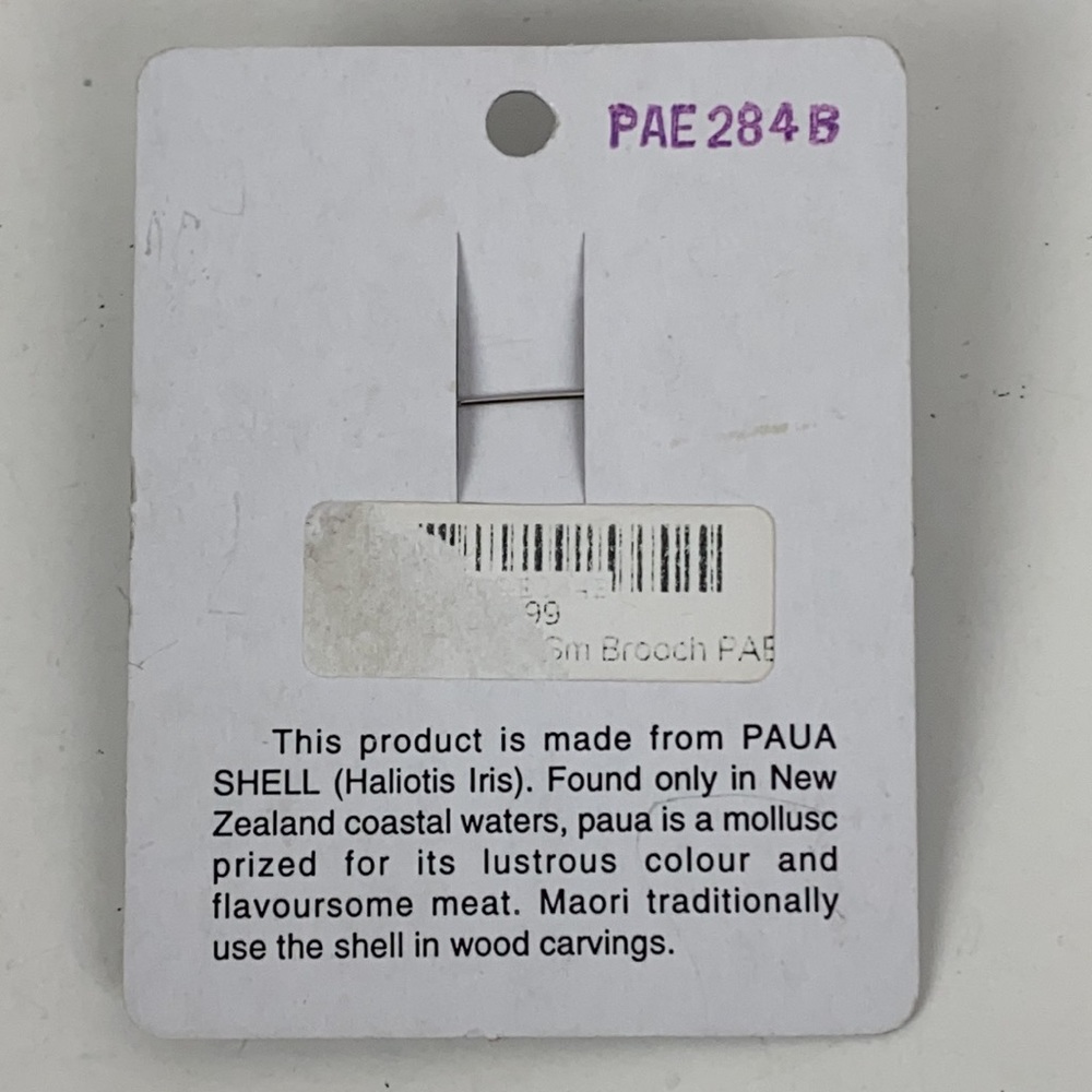 New Zealand Paua Shell Abalone Brooch Pin Lady NEW - Picture 3 of 3